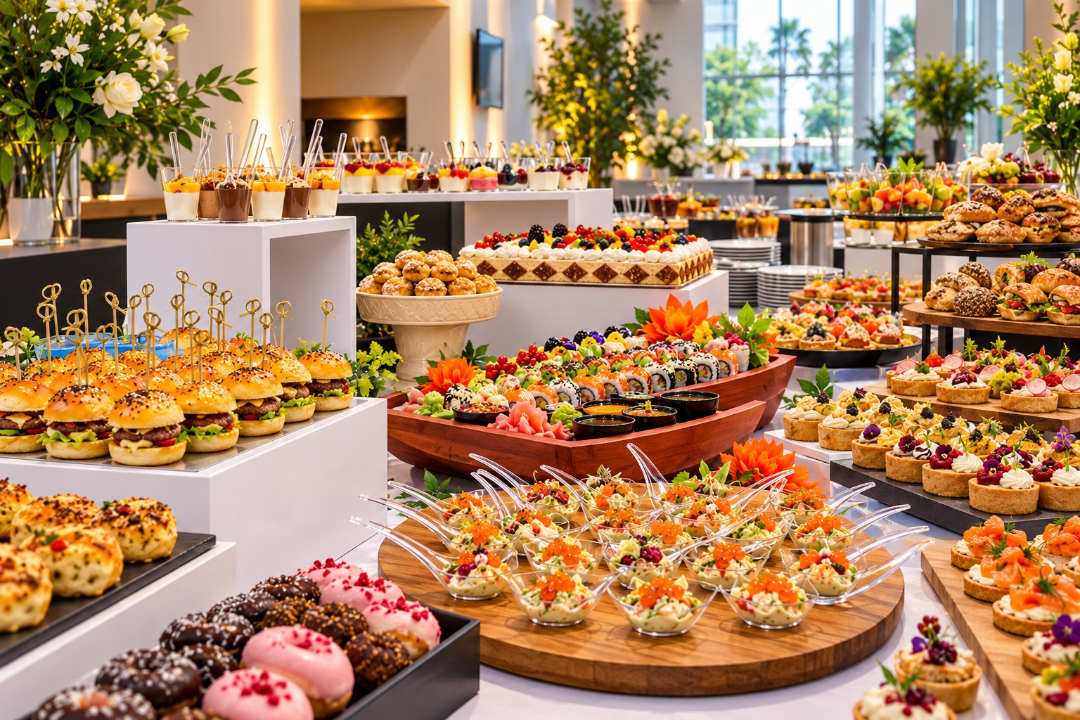 Présentation de buffet gastronomique